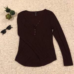 Ribbed Henley Long Sleeve